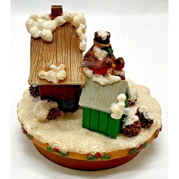 VINTAGE 2002 Our America #4098 ~ Winter Birdhouse Topper for Yankee Jar Candles - Picture 5 of 12